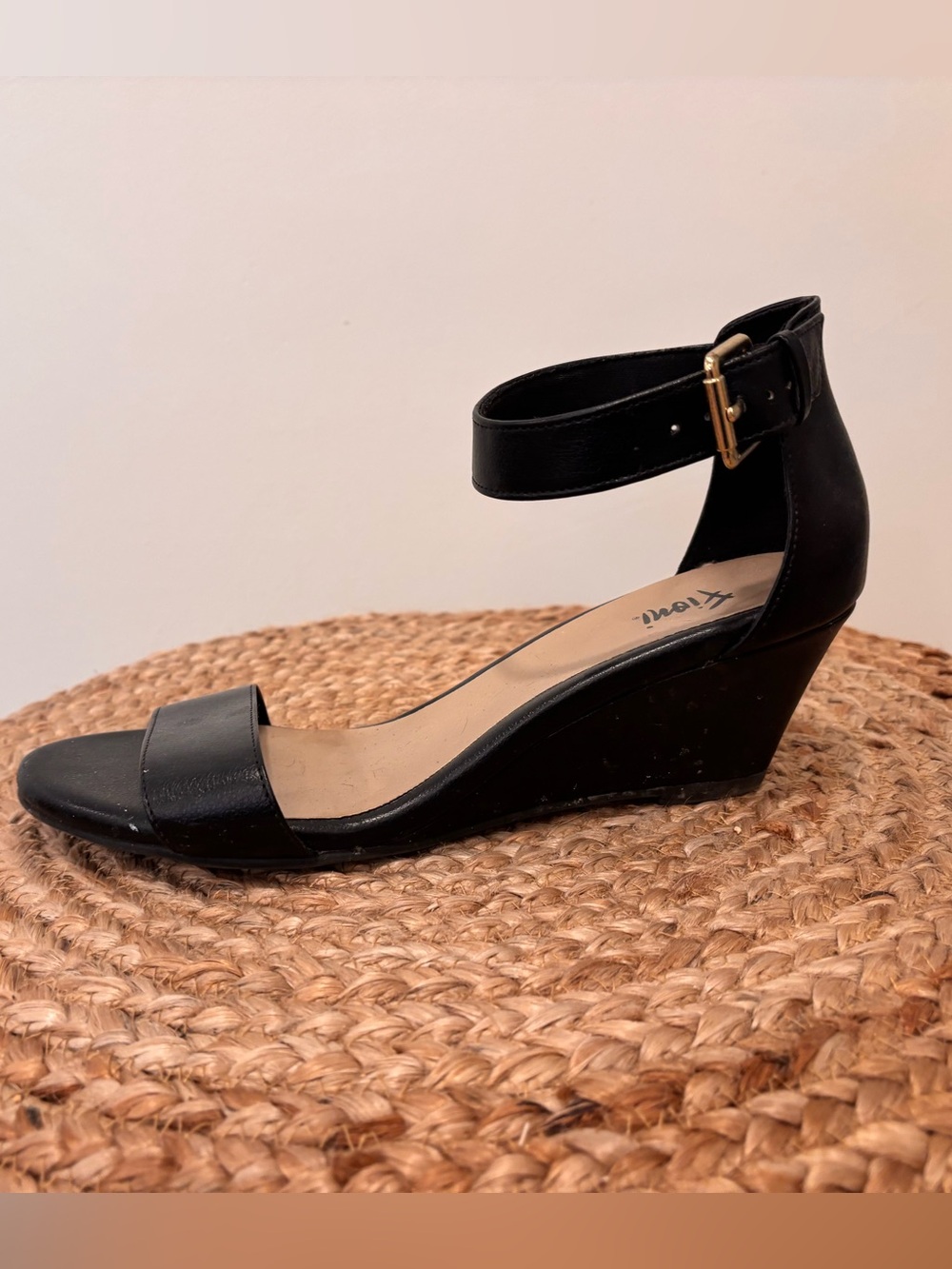 FIONI Clothing Black Ankle-Strap Block Heels